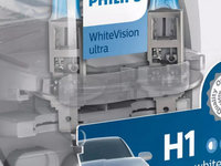 Bec Philips H1 12V 55W Whitevision Ultra P14,5S Set 2 Buc + 2 Buc W5W 12258WVUSM SAN37795