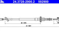Cablu ambreiaj 24 3728-2900 2 ATE pentru Chevrolet Matiz Chevrolet Spark Daewoo Matiz
