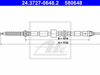 Cablu, frana de parcare FORD MONDEO III Combi (BWY) (2000 - 2007) ATE 24.3727-0648.2 piesa NOUA