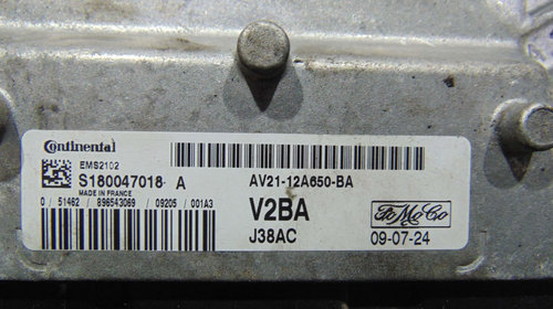 Calculator motor avand codul AV21-12A650-BA / S180047018A pentru Ford Fiesta 2009