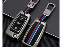 Carcasa din aluminiu premium pentru cheie tip briceag gama Volkswagen, Skoda, Seat