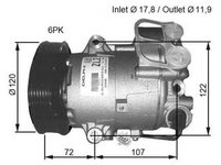 Compresor clima OPEL MERIVA B NRF 32782G