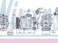 Compresor, climatizare AUDI A2 (8Z0) (2000 - 2005) NISSENS 89026 piesa NOUA