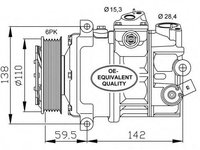 Compresor, climatizare AUDI A4 Avant (8D5, B5) (1994 - 2001) NRF 32147 piesa NOUA