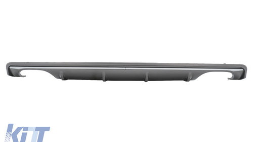 Difuzor Bara Spate compatibil cu AUDI A3 8V Sedan (2012-2015) S3 Design Evacuare Dubla cu Ornamente Tobe