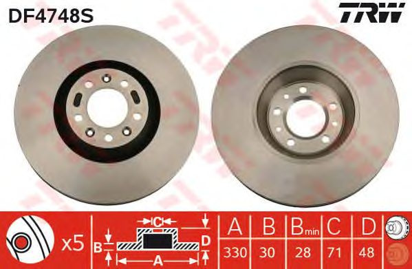 Disc frana punte fata PEUGEOT 407/607/C5