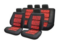 Huse scaune auto compatibile DACIA Logan I 2004-2012 PREMIUM LUX (negru + rosu)
