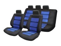 Huse scaune auto compatibile MERCEDES C-Klasse W203 2000-2007 PREMIUM LUX (Negru + Albastru)
