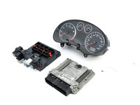 Kit Pornire Calculator Confort,calculator Motor,ceas Bord,CHIP Cheie Audi A3 (8P) 2003 - 2013 Benzina 03C906056CP, 0261S02187, 8P0907279E, 8P0920900M