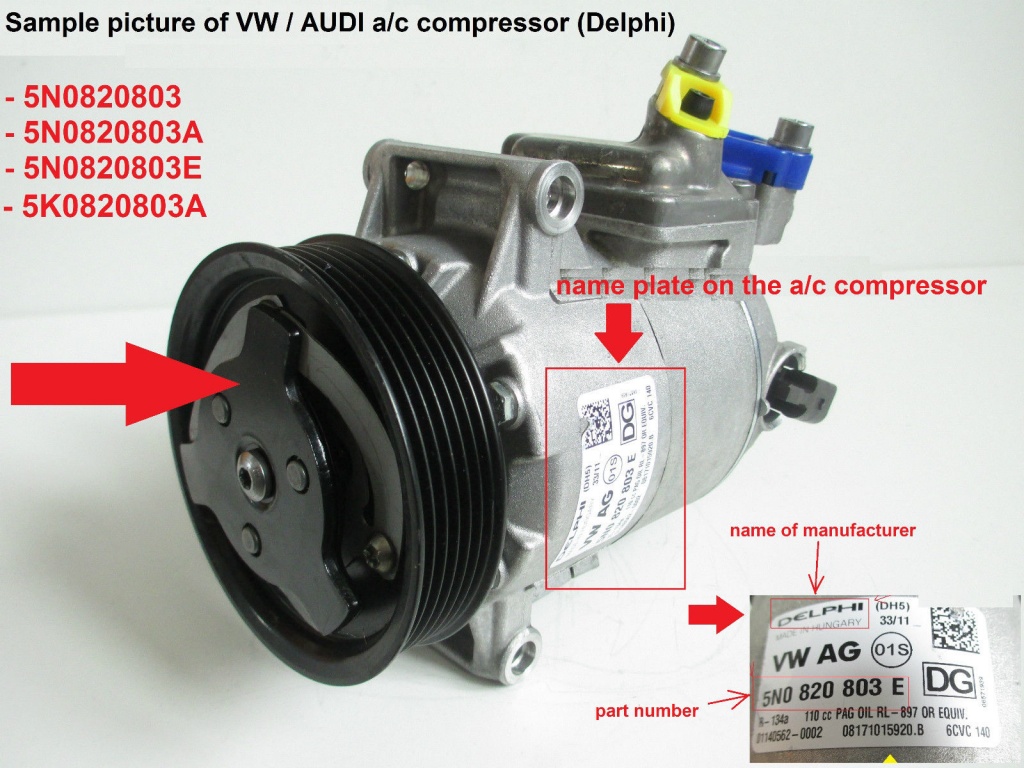 Kit reparatie ambreiaj compresor AC Disc ambreiaj compresor AC Delphi DH5  VW SKODA AUDI OPEL ASTRA H - #1786069717