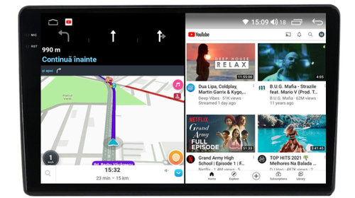 Navigatie dedicata cu Android VW Touran 2010 - 2015, 4GB RAM, Radio GPS Dual Zone, Display 2K QLED 10.36'' Touchscreen, Internet Wi-Fi si slot SIM 4G, Bluetooth, MirrorLink, USB, Waze