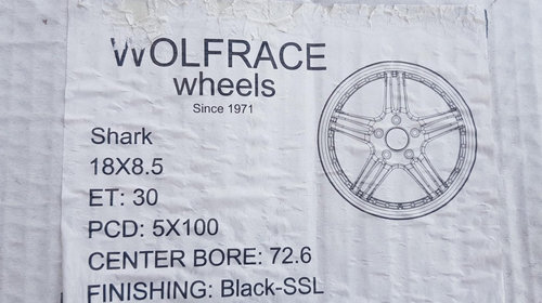 Set jante aliaj NOI 18x8,5 ET30 5x100 Wolfrace Shark