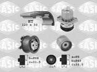 Set pompa apa + curea dintata VW SHARAN (7M8, 7M9, 7M6), FORD GALAXY (WGR), AUDI A3 (8L1) - SASIC 3906080