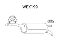 Toba esapament finala WEX199 QWP pentru Ford Fiesta Mazda 121 Mazda Soho