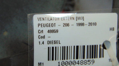 Ventilator extern Peugeot 206, motor 1.4 Diesel